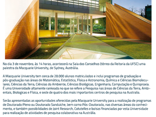 Apresentação das oportunidades da Macquarie na UFSC