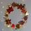 Thumbnail: Hand embroidered Autumn Wreath, embroidered leaves and mushrooms in goldwork, tambour and stump work. in autumn colours, golds and organza leaves