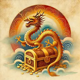 DALL·E 2025-03-08 05.42.36 - A Tibetan Zen-inspired painting of a sacred golden dragon coi