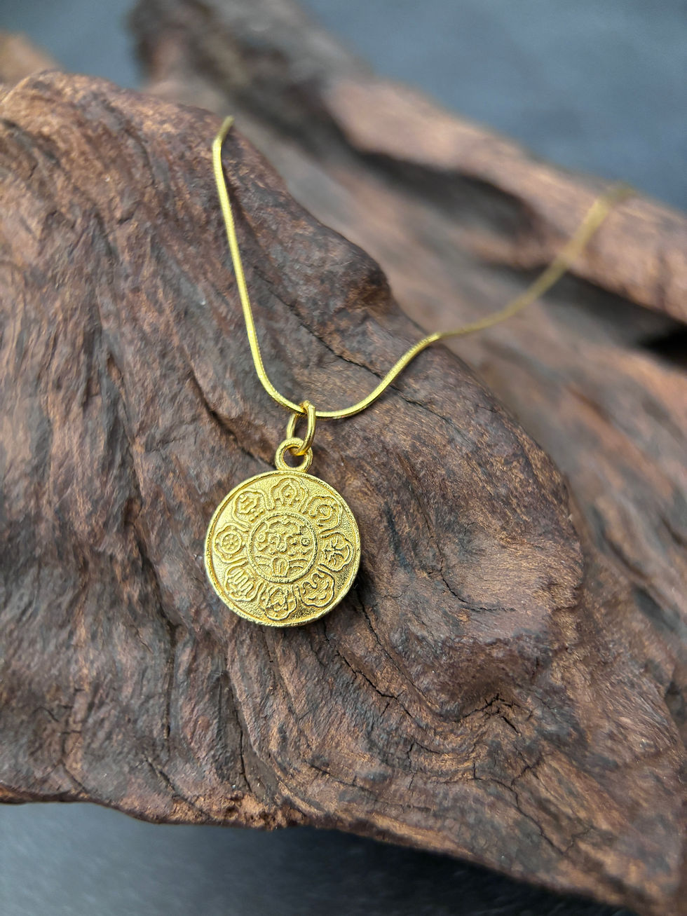 Thumbnail: Dual Blessings - Gold Plated Vajra and Lotus Silver Necklace