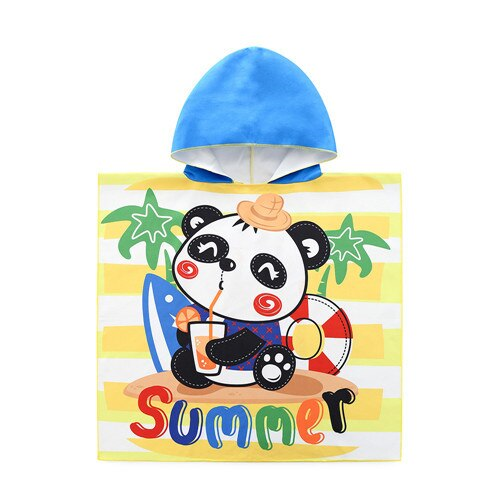 Kinder Poncho mit Panda Print