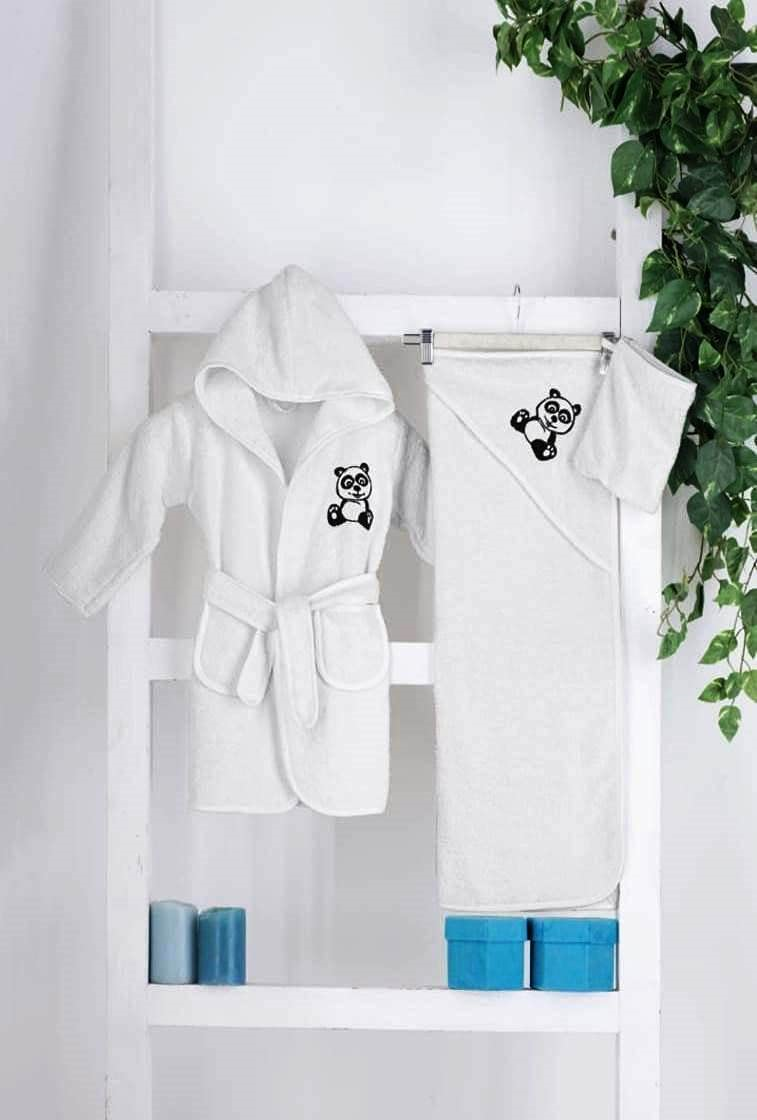 Kinder Bademantel mit Panda Motiv