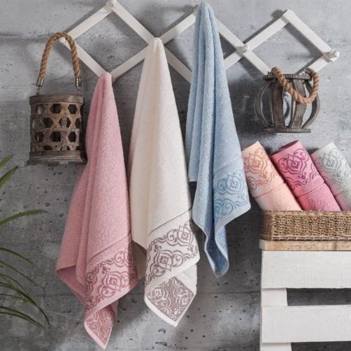 Frottier Handtuch mit Motiv-Bordüre