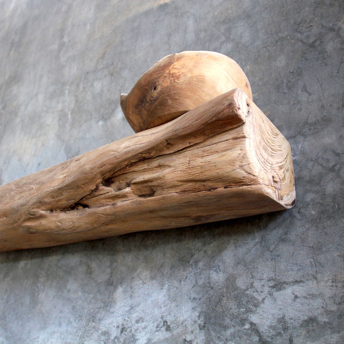 Live edge teak floating shelf