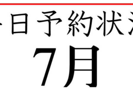8月2日㈯~8月8日㈮ 平日空状況