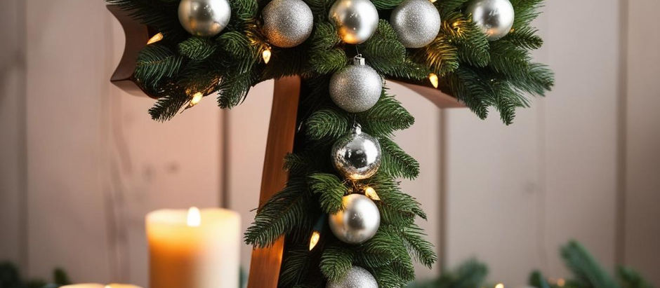 Jesus is the reason for the season, Christmas tree cross table decoration