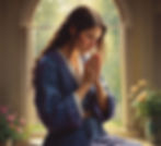 Woman praying and fasting