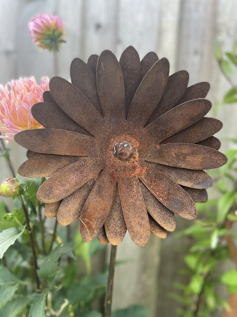 Thumbnail: Rusty Metal Rustic Garden Sculpture Flower Design Gift