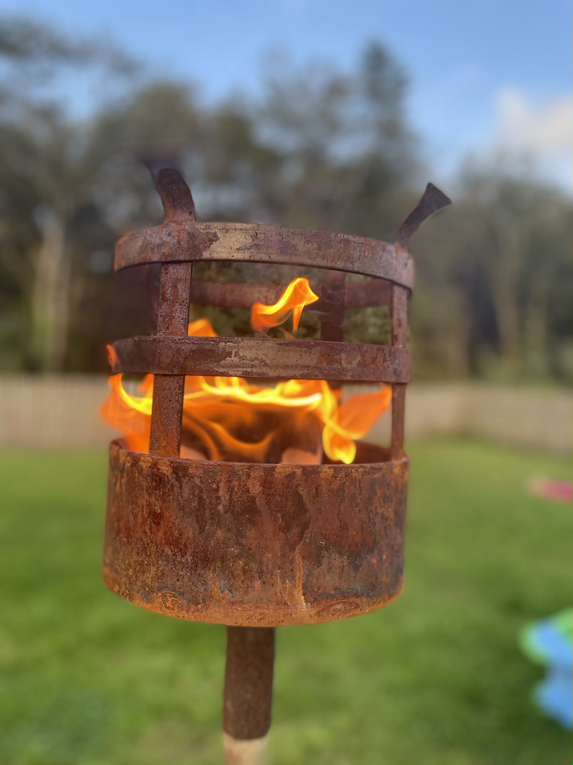 Rusty Metal Rustic Garden Sculpture Flare Flares Latern