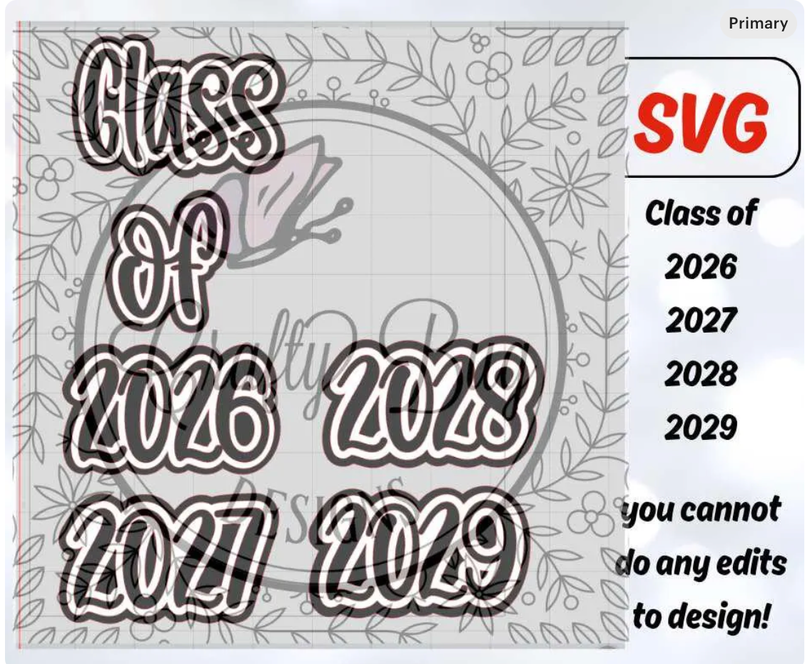 SVG Class of/ Senior/ Grad for cutouts