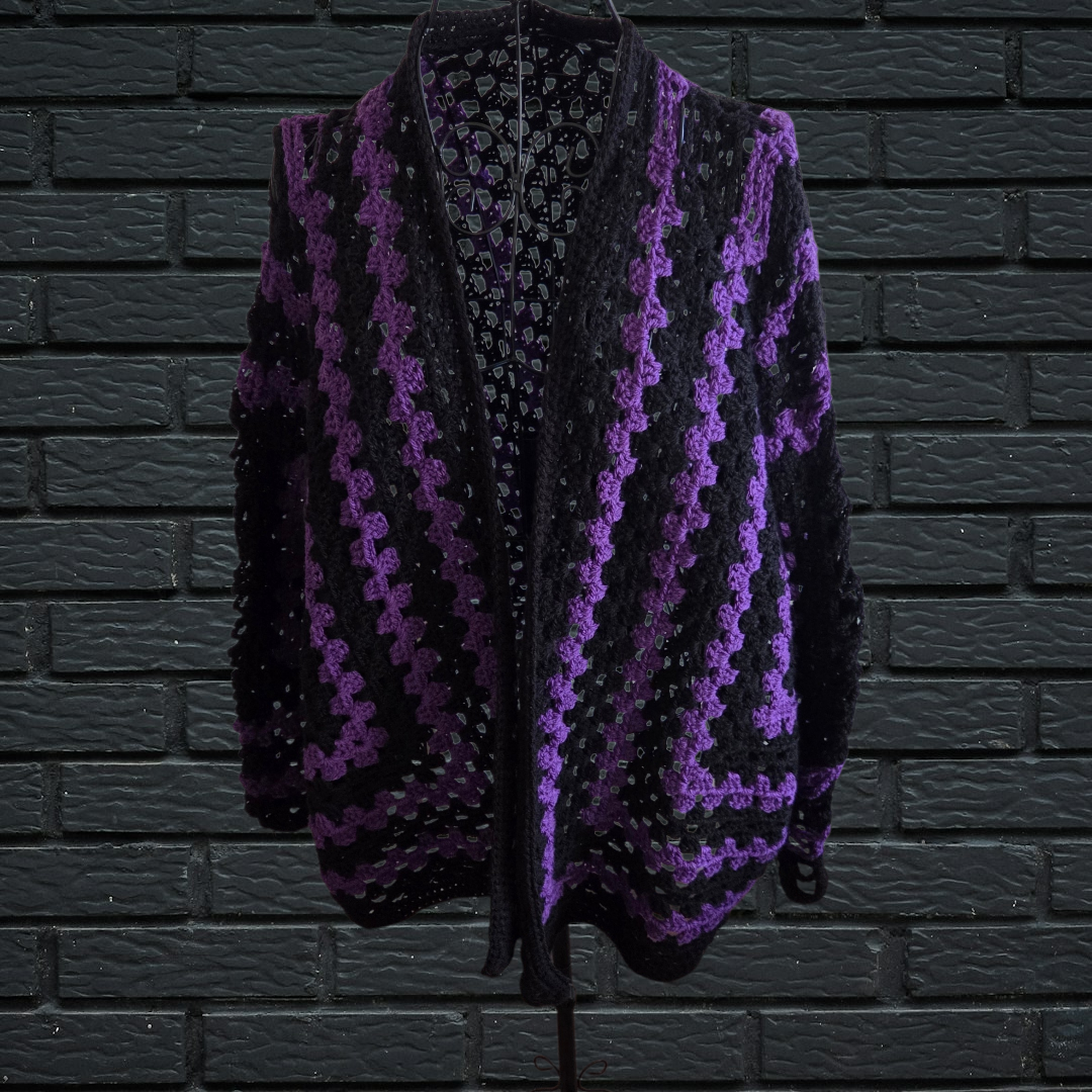 Goth/Punk Slouch Hexi Cardi -Purple