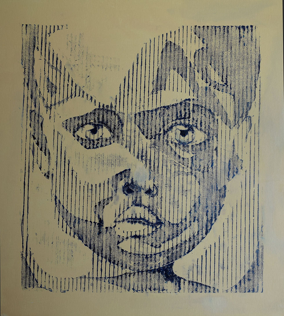 impression visage sur carton de Lucie