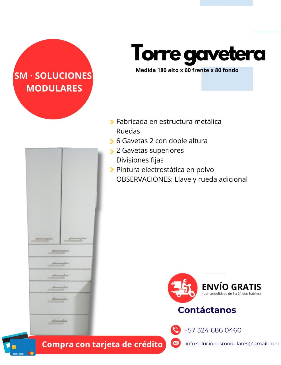 Torre Gavetera-Muebles para droguería y farmacia