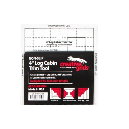 Creative Grids 4 inch Log Cabin Trim Tool Quilt Ruler with packaging