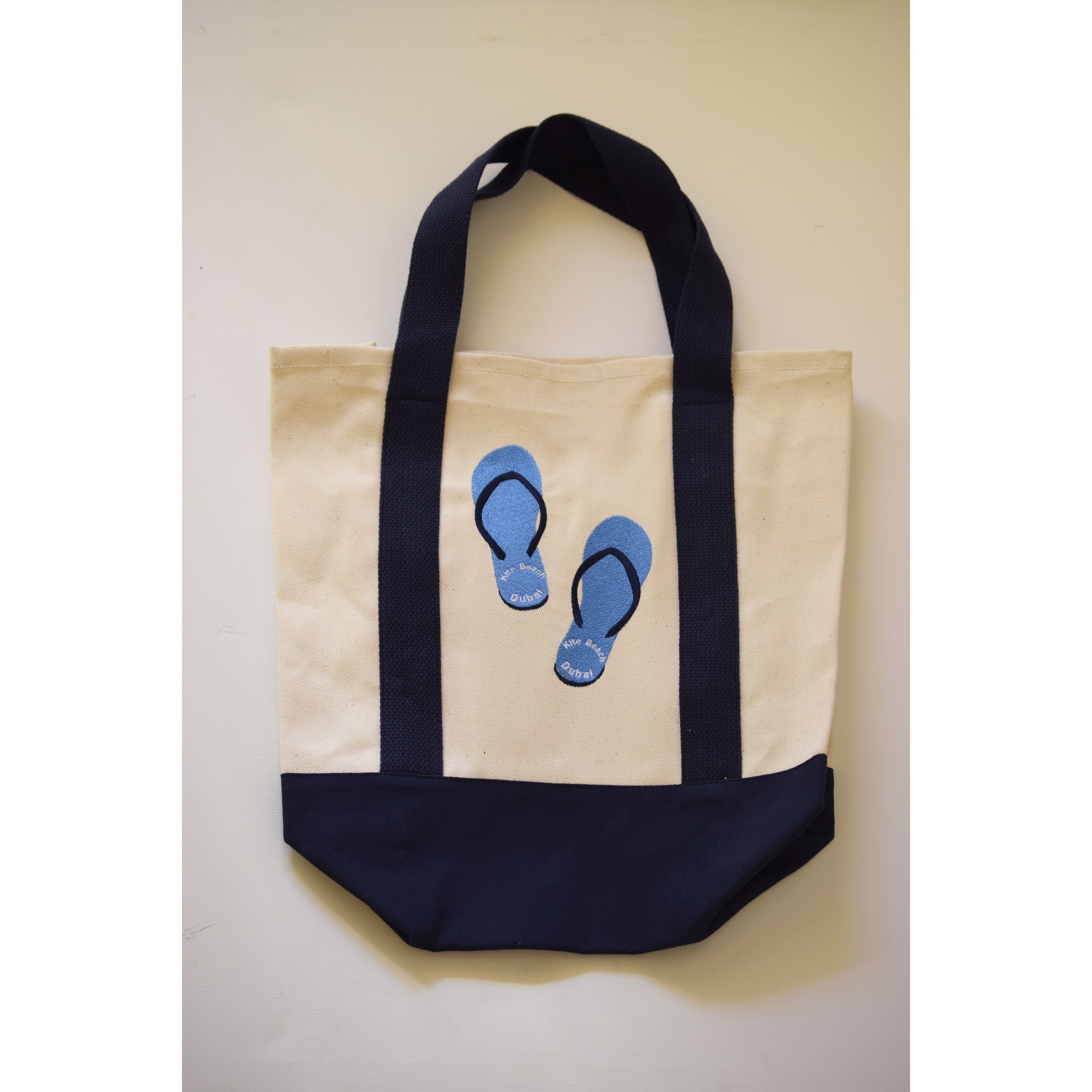 "Kite Beach" Flips Flops Tote Bag-Blue
