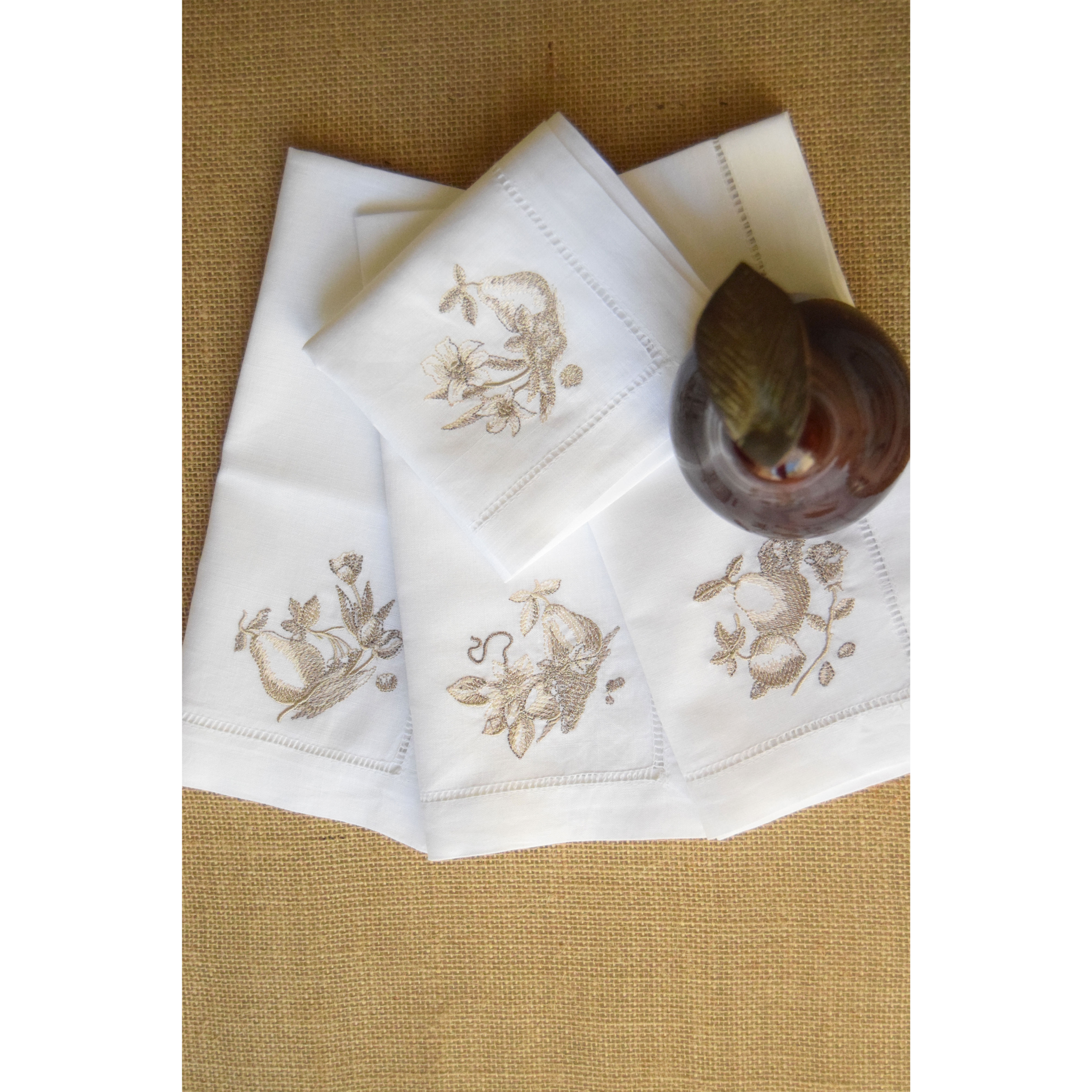 Rustic Pear Linen Napkins (4)