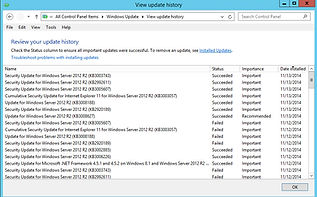 Windows Server Update history