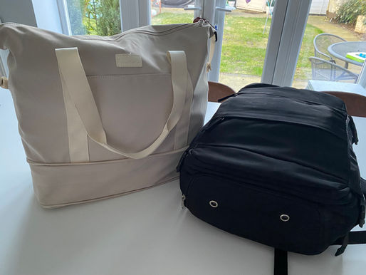 Two small underset bags for travelling