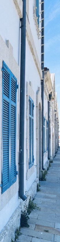 Blue shutters in Larnaca