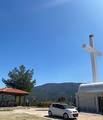 Exploring the island in our hire car
