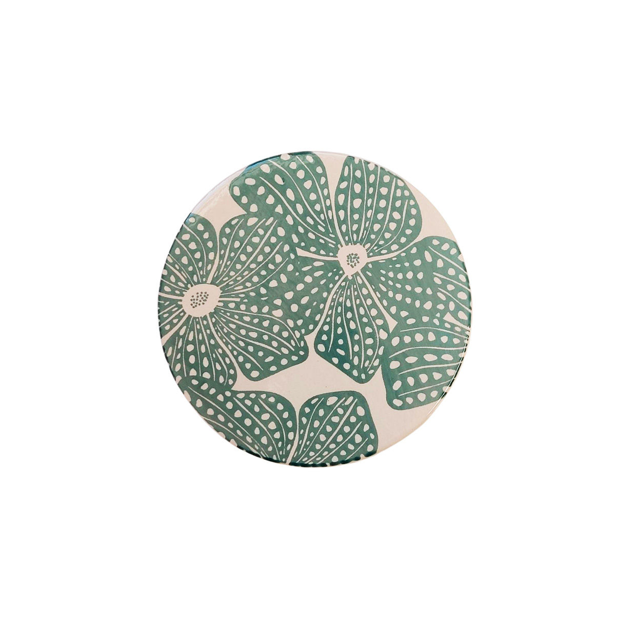 Sous-verre en céramique sérigraphié - Blooming vert
