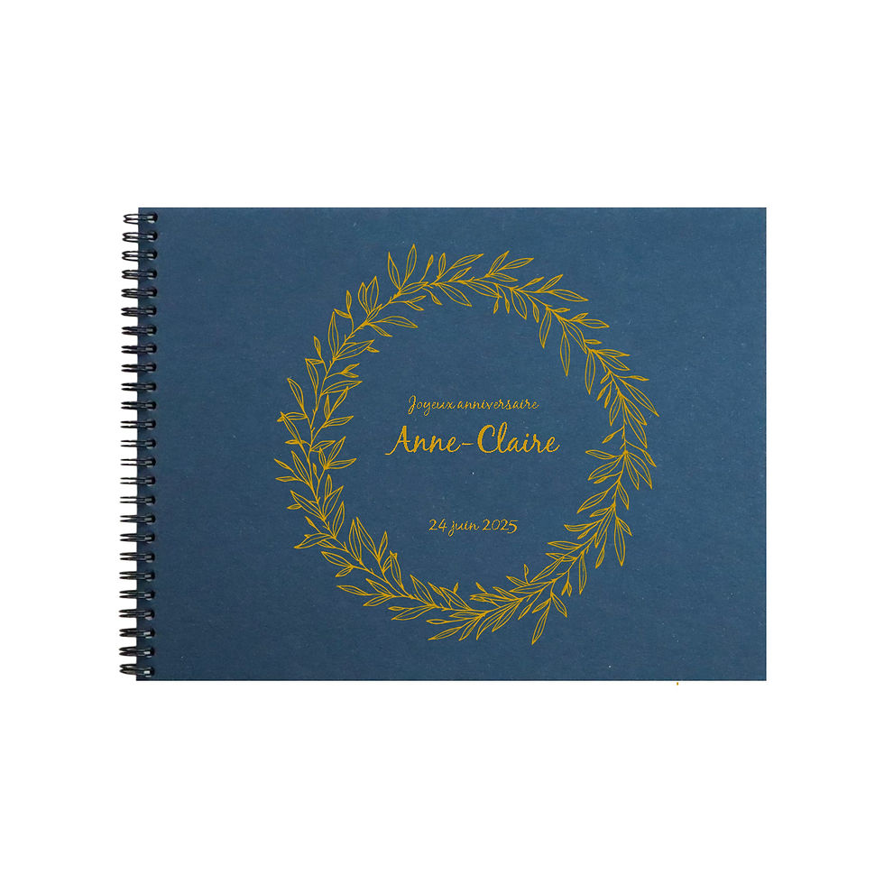 Livre d'or à personnaliser bleu anniv