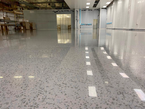 Completed finished cleanroom floor