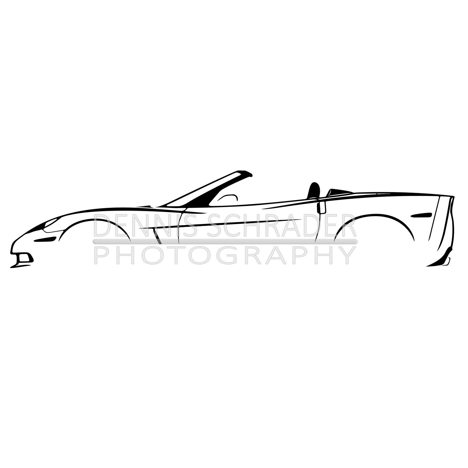 Chevrolet Corvette C6 Convertible Digital Download Car Illustration svg Vector
