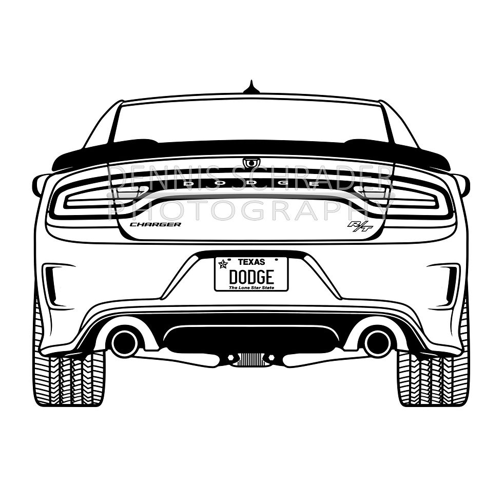 Thumbnail: Dodge Charger Scat Pack 2016 Rear Digital Download Car Illustration svg Vector