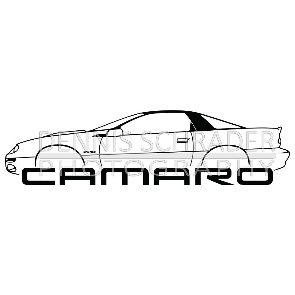 Thumbnail: Chevrolet Camaro Z28 2000 Gen 4 Digital Download Truck Illustration svg Vector