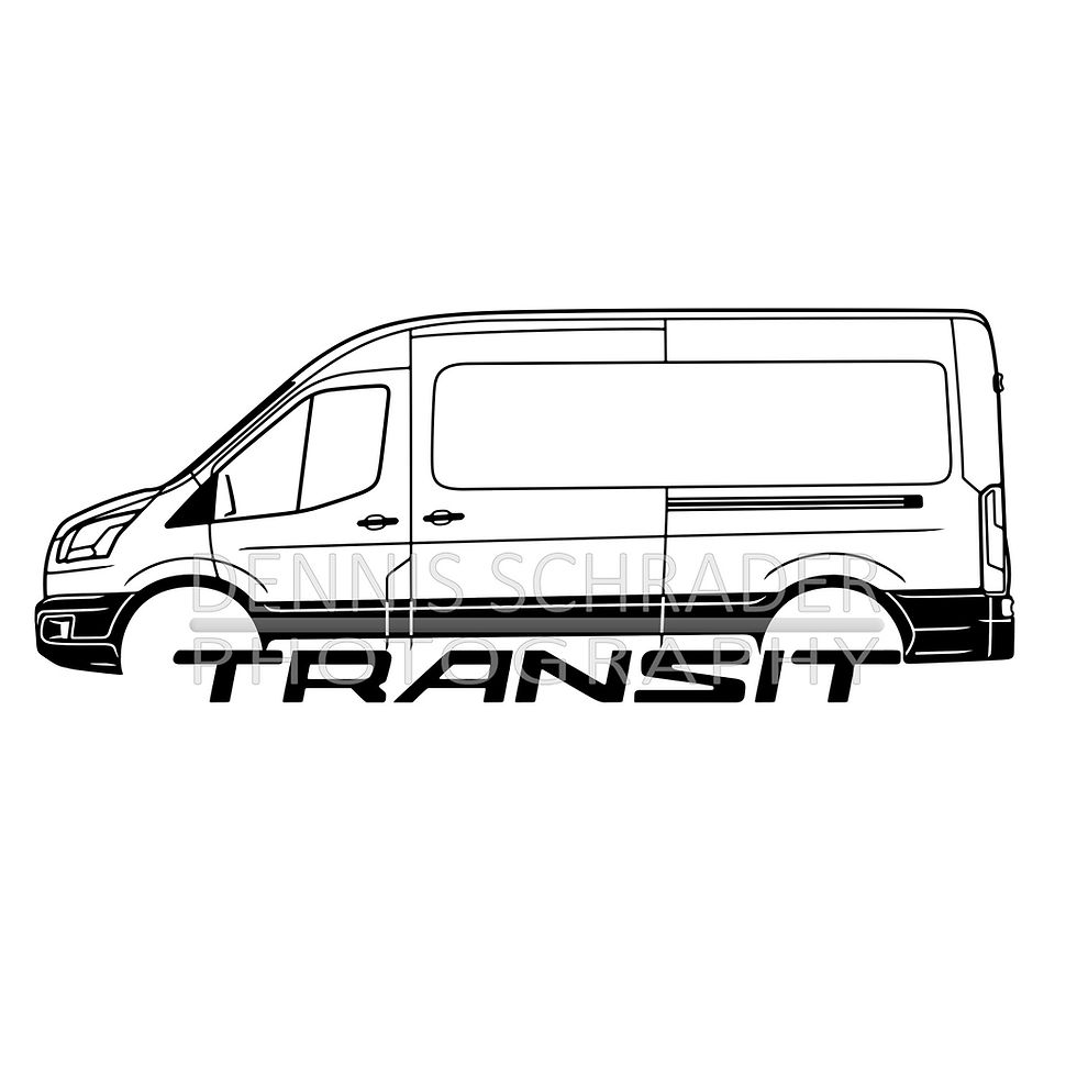 Thumbnail: Ford Transit Van Digital Download Van Illustration svg Vector