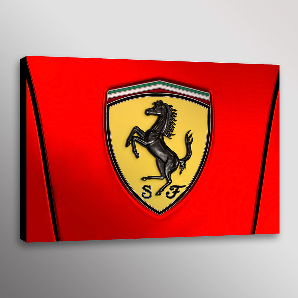Ferrari Hood Emblem Canvas Print Wall Art
