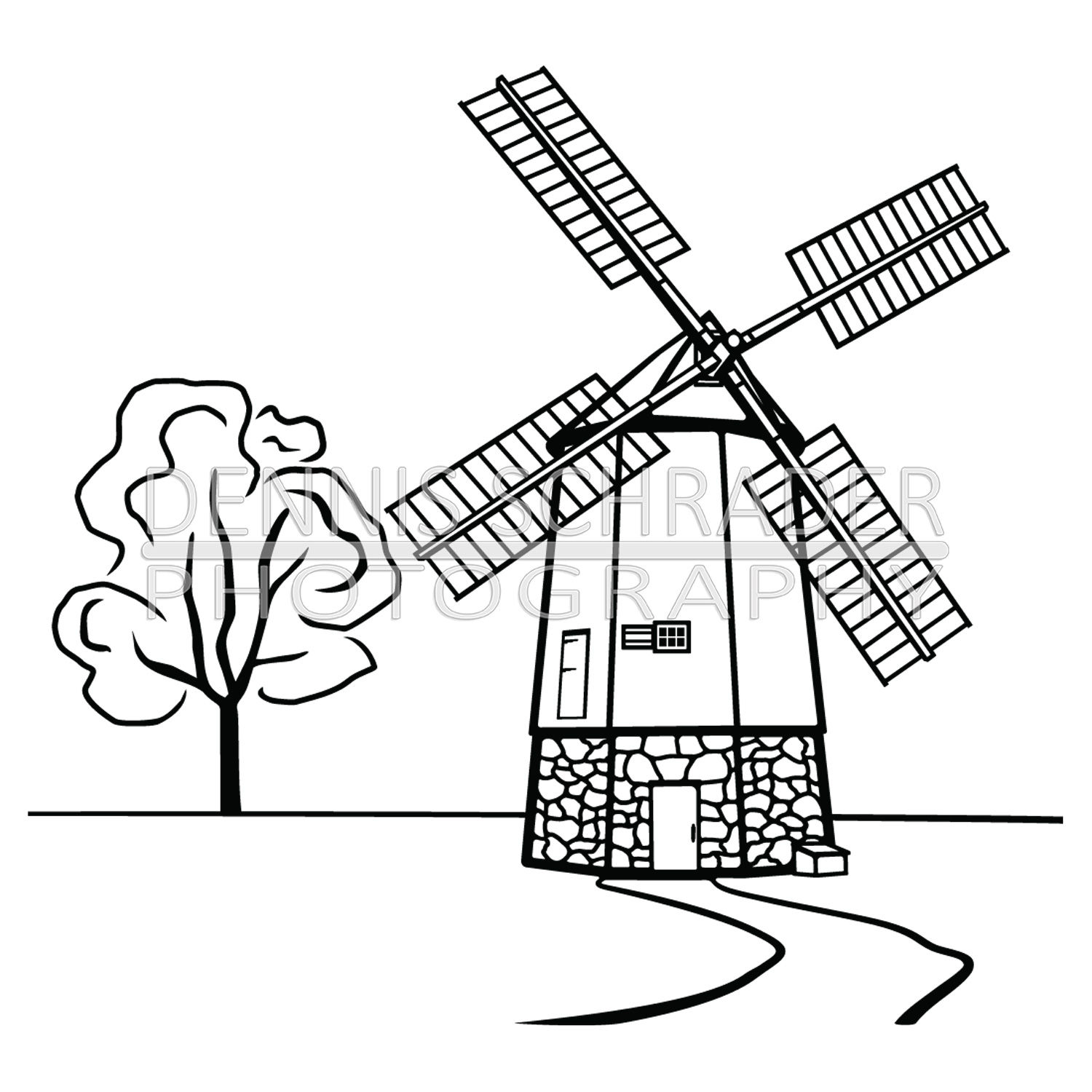 Farris Windmill Digital Download Illustration svg Vector