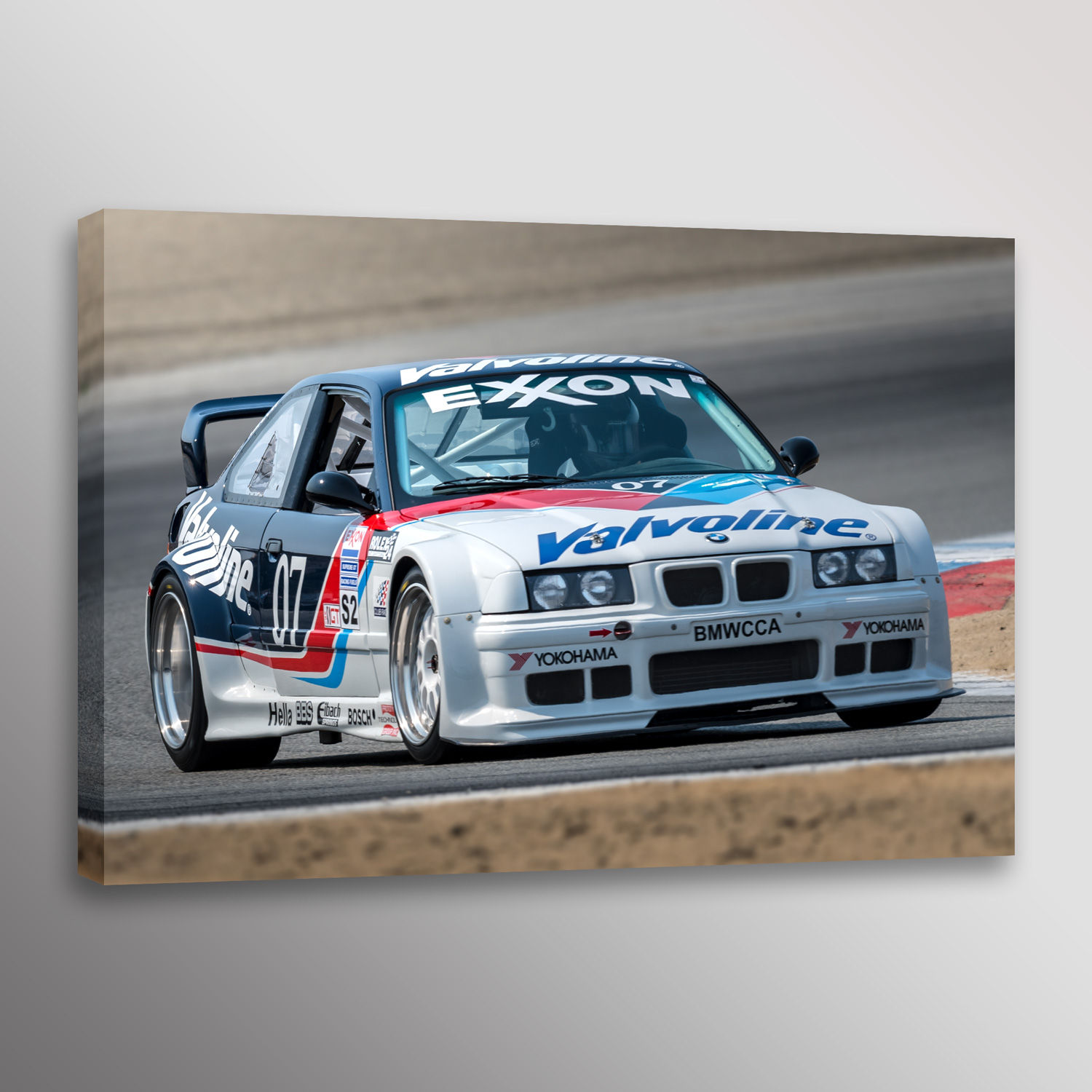 1996 BMW E36 M3 GTR #07 Racecar Canvas Print Wall Art