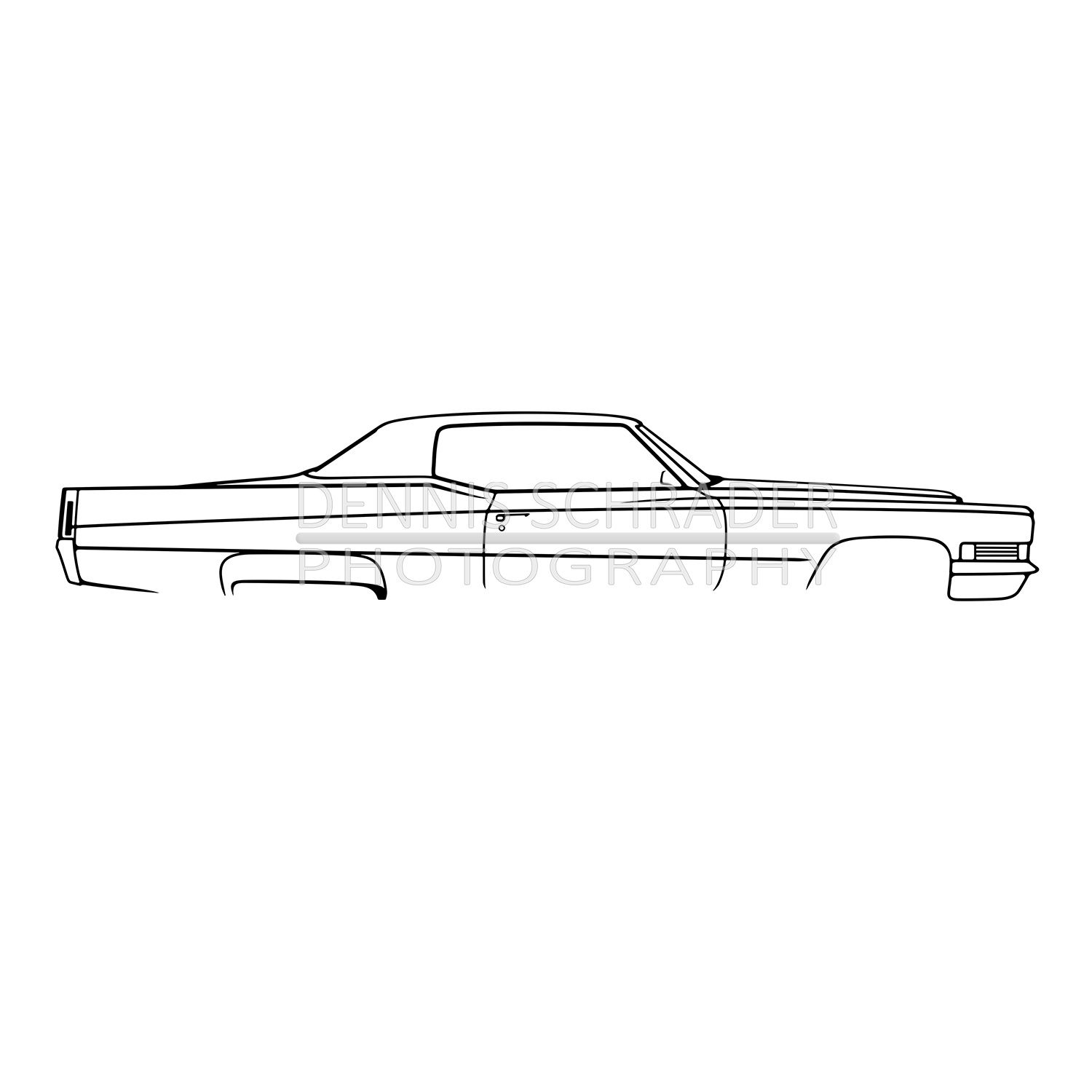 Cadillac Coupe Deville 1970 Digital Download Car Illustration svg Vector