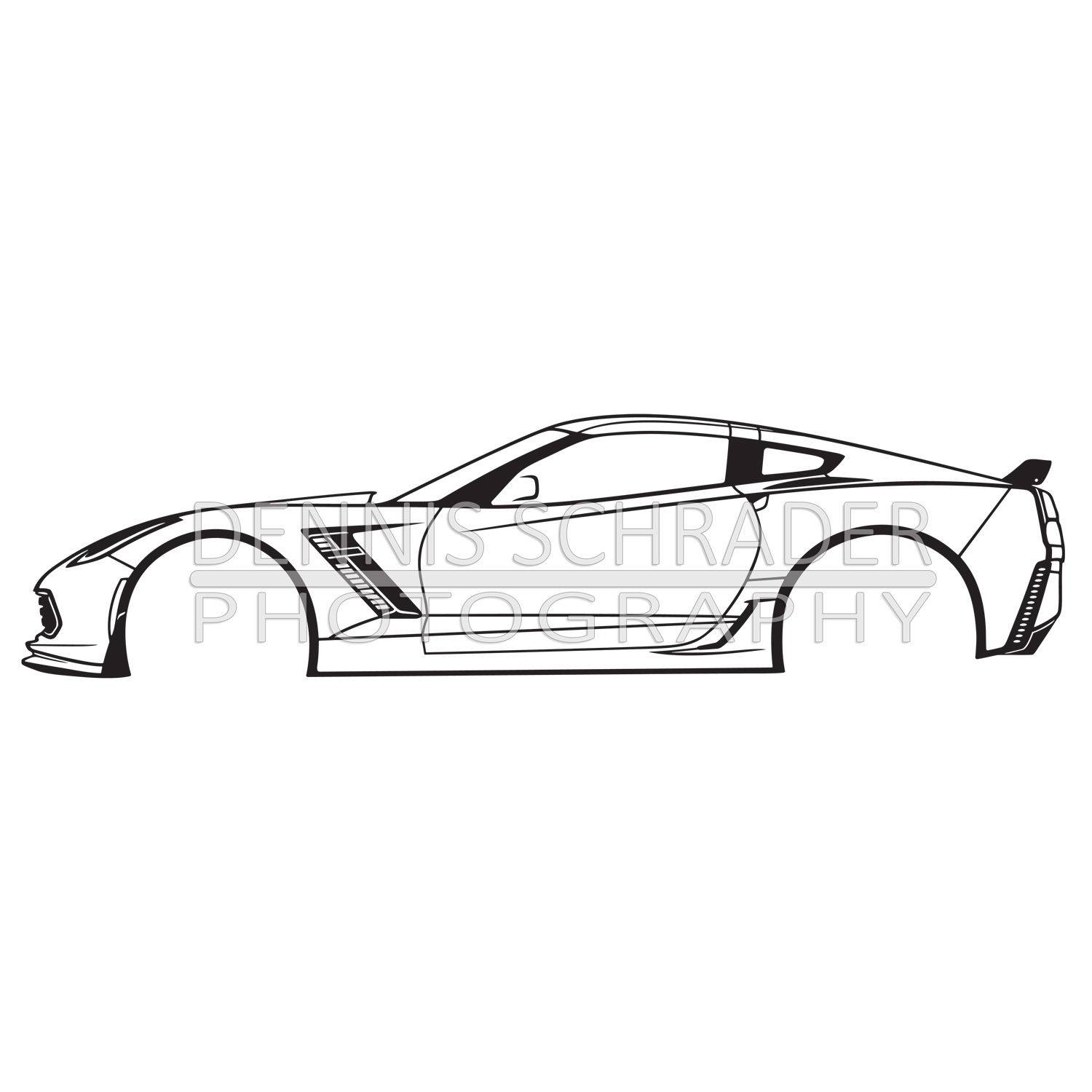 Chevrolet Corvette C7 Grand Sport Digital Download Car Illustration svg Vector