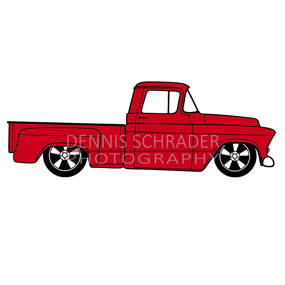 Thumbnail: Chevrolet Pick Up 1956 Full Color Digital Download Truck Illustration svg Vector