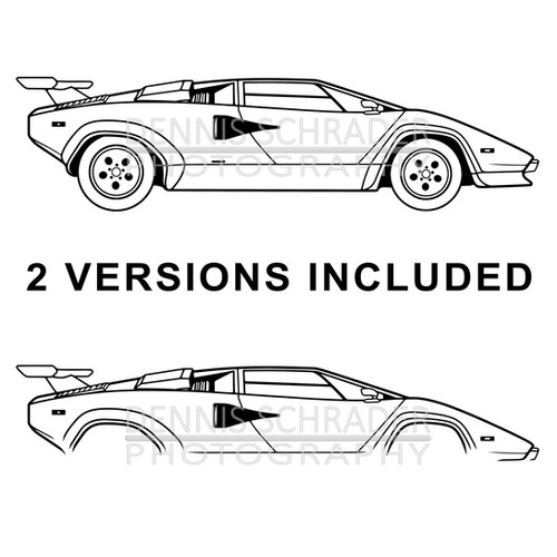 Countach Full Digital Download Car Illustration svg Vector