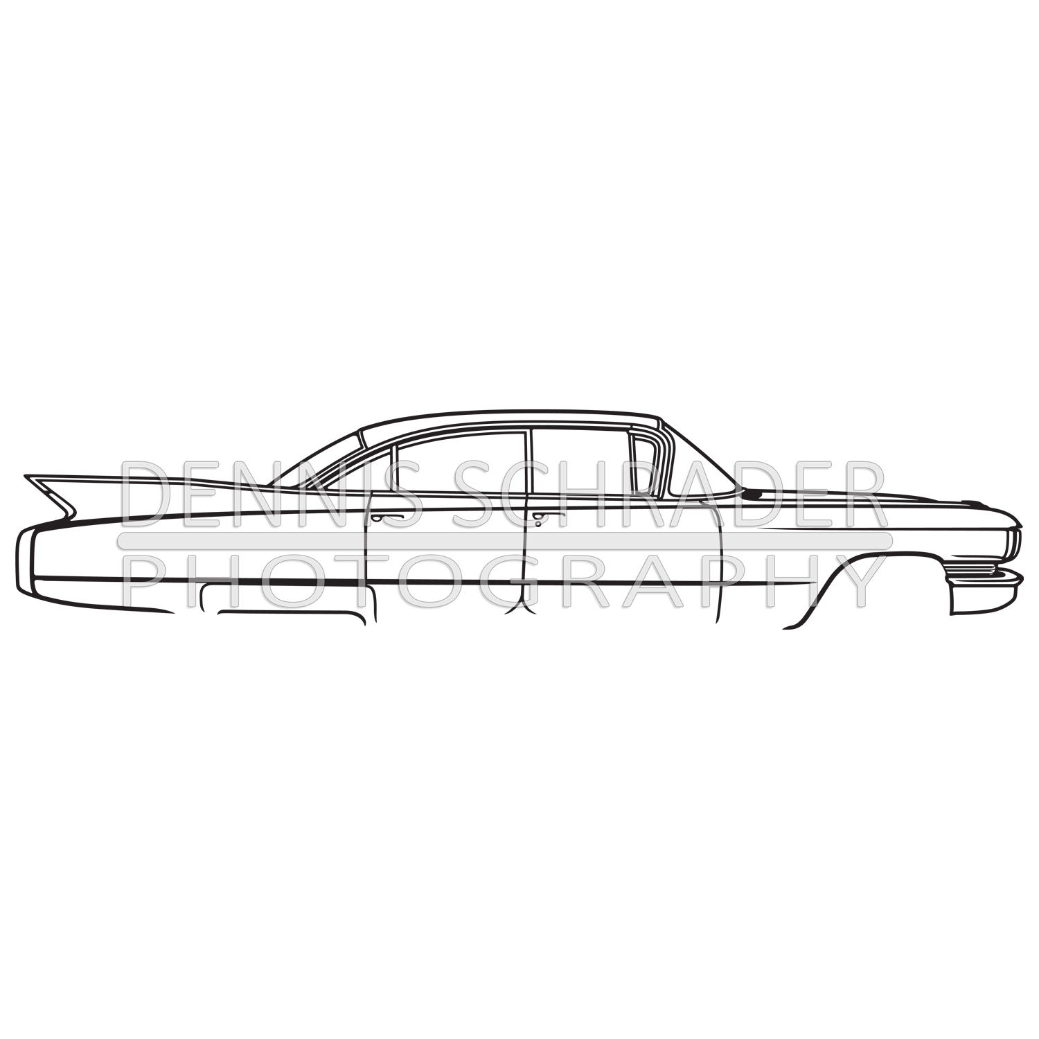 Cadillac Deville Series 62 1960 Digital Download Car Illustration svg Vector