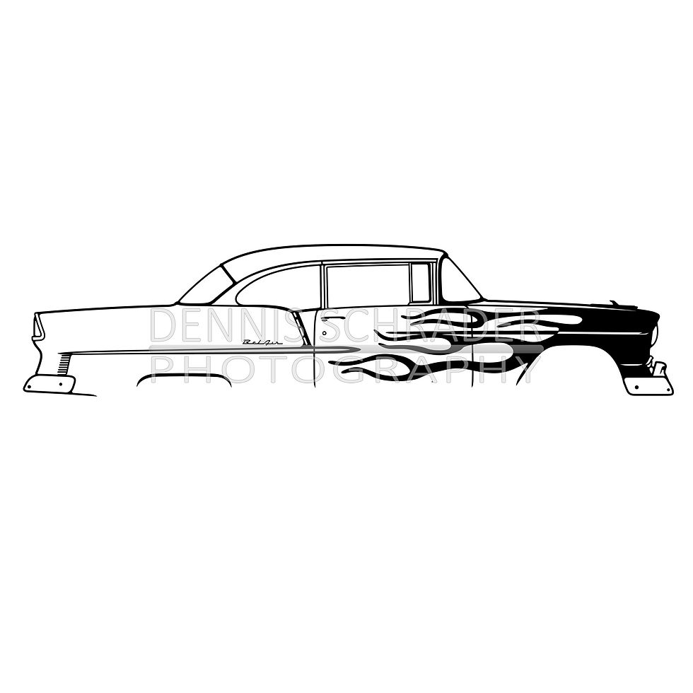 Thumbnail: Chevrolet Bel Air 1955 Digital Download Car Illustration svg Vector