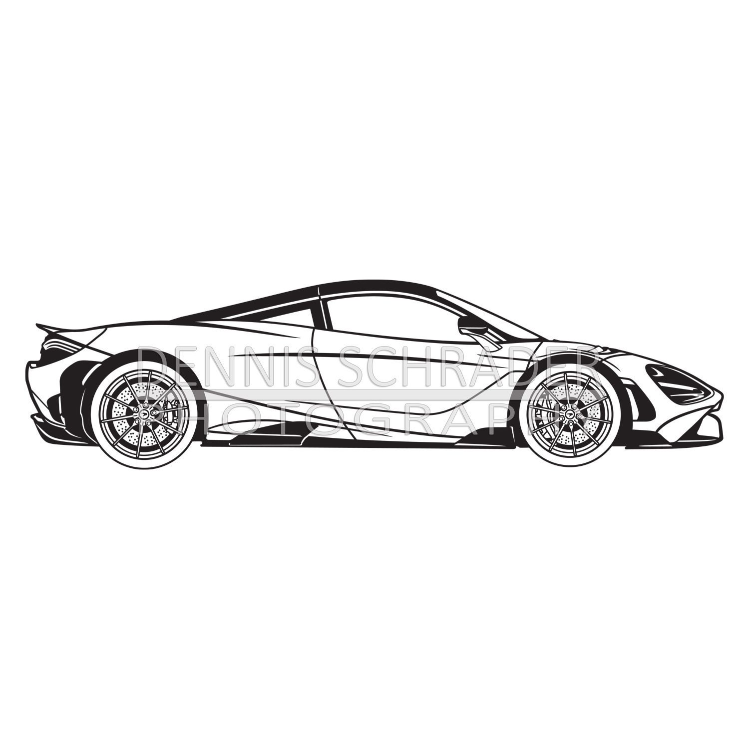 Mclaren 765LT Full Car Digital Download Car Illustration svg Vector