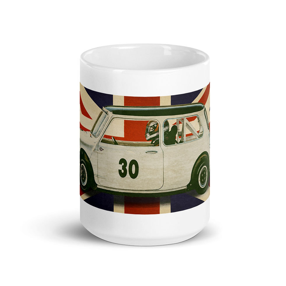 Thumbnail: Mini Cooper Coffee Mug Ceramic Union Jack Flag Car Enthusiast Gift Graphic Cup