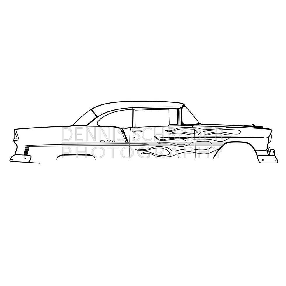Thumbnail: Chevrolet Bel Air 1955 Digital Download Car Illustration svg Vector