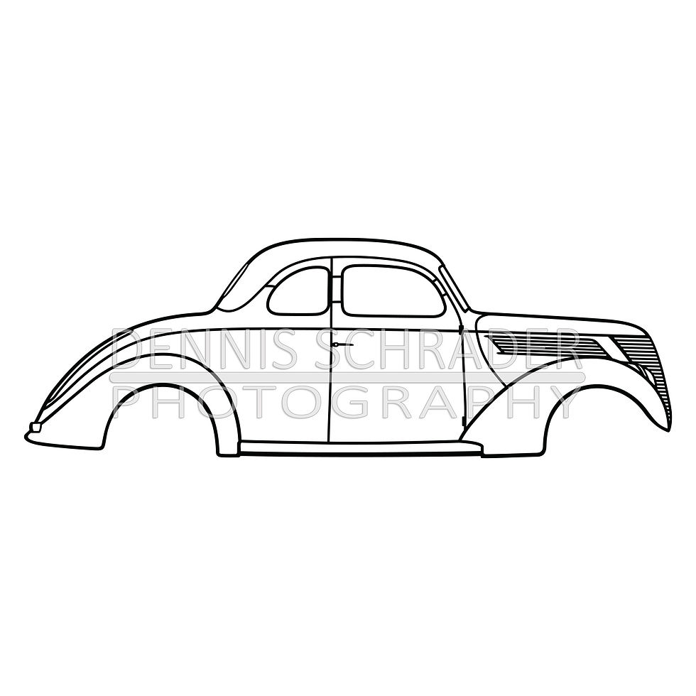 Ford 1937 5 Window Body Digital Download Car Illustration svg Vector
