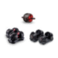 Novalook 52.5LB & 90LB Adjustable Dumbbell Pair + Novalook Ab Roller