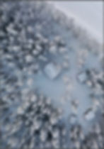 Finland, Kittilä verlaten huisje in de sneeuw. Artwork drone print in aluminium frame.