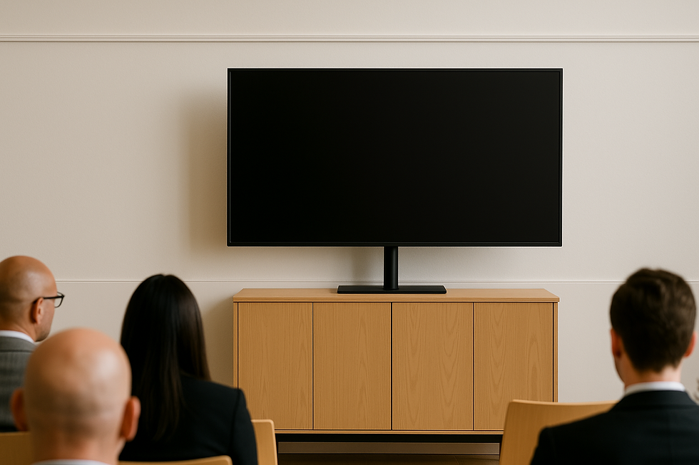 vergadering met tv scherm