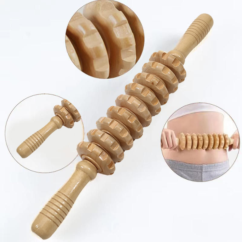 Thumbnail: Household Wooden Massage Roller Handheld Manual Body Massage Guasha Tool Full-bo
