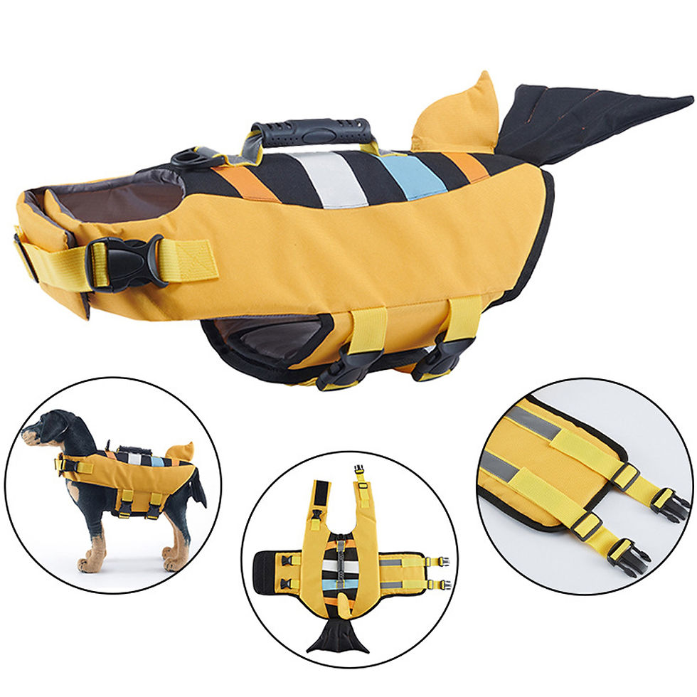 Thumbnail: Dog Life Jacket for Swimming Boating Flotation Vests High Buoyancy Shark Pet Swi