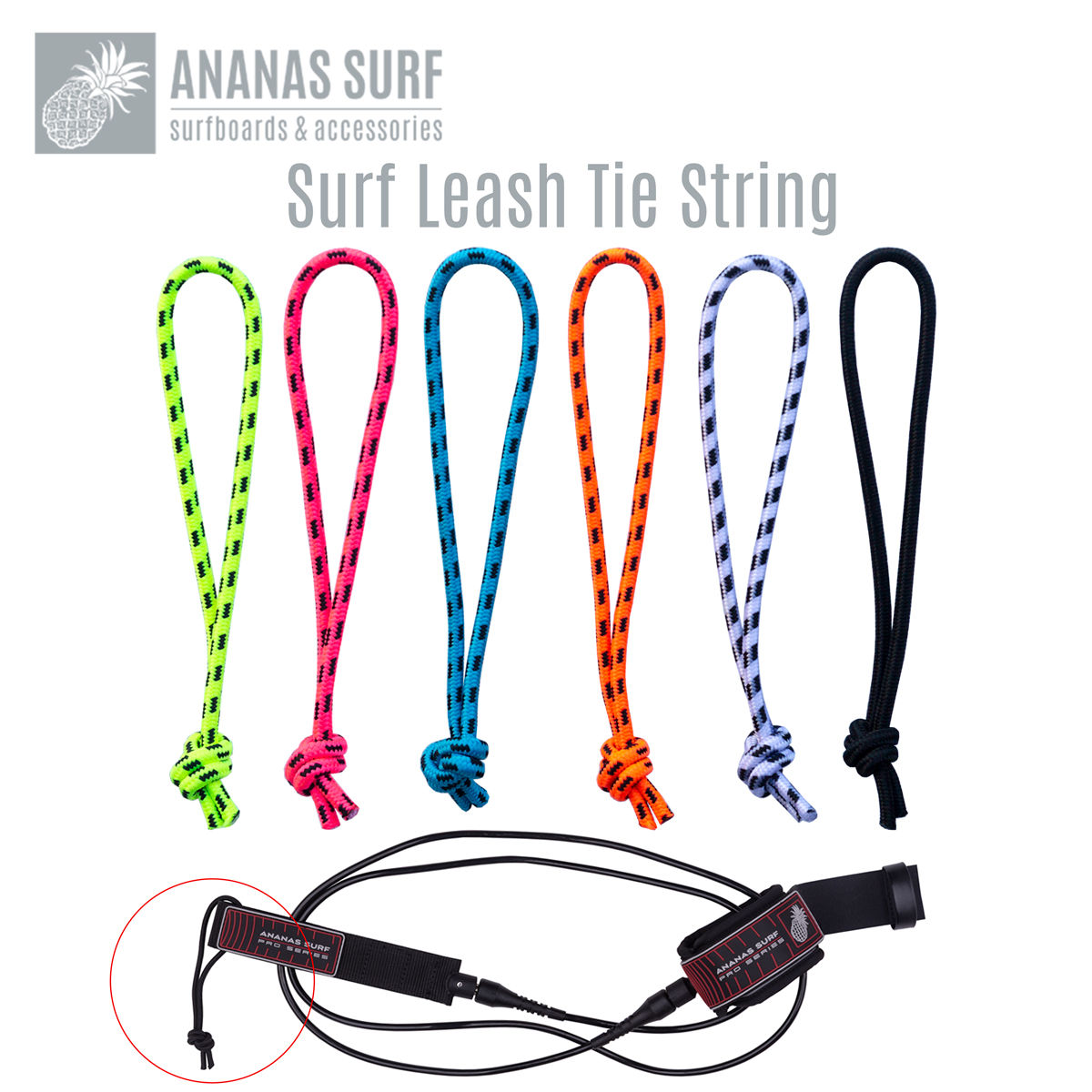 Ananas Surf Surfboard Leash Railsaver Tie String Cord Rope Replacement Accessori